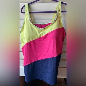 Lands’ End - 18W - NWOT all tags - Colorblock Tankini Top - Underwire